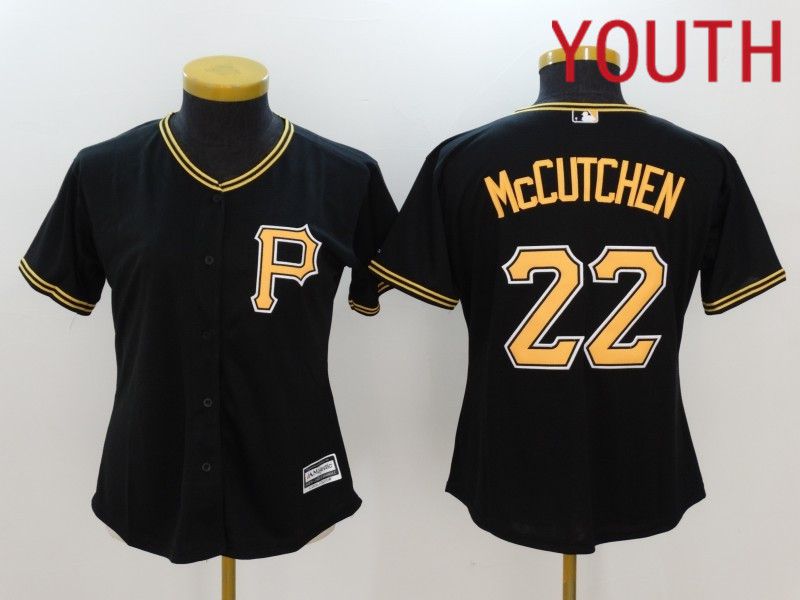 Youth Pittsburgh Pirates #22 Mccutchen Black Nike Game 2024 MLB Jersey style 1